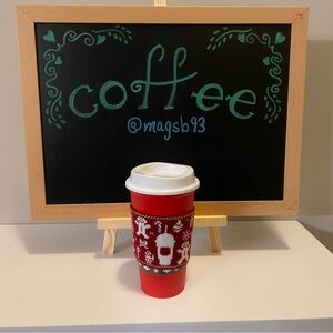 Starbucks 2016 Ugly Sweater Coffee Cozy, never used (cup not included)